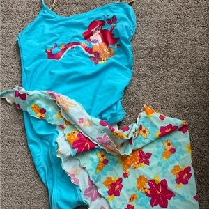 Vintage Disney store girls little mermaid bathing suit
